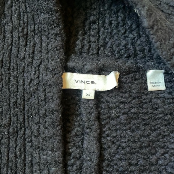 Vince extra fine merino Wool Cardigan with pockets size xs in black - Picture 2 of 6
